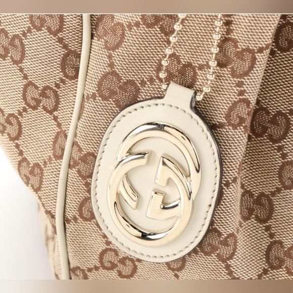 GUCCI SUKEY LOGO CANVAS SUPREME SHOULDER TOTE BAG - Picture 5 of 13